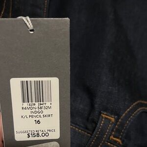 Eileen Fisher Indigo Denim Pencil Skirt US Made